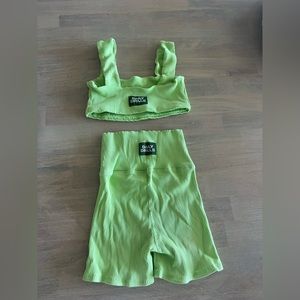 DAILY DRILLS ribbed biker short set - worn once - excellent condition! Size XS/S